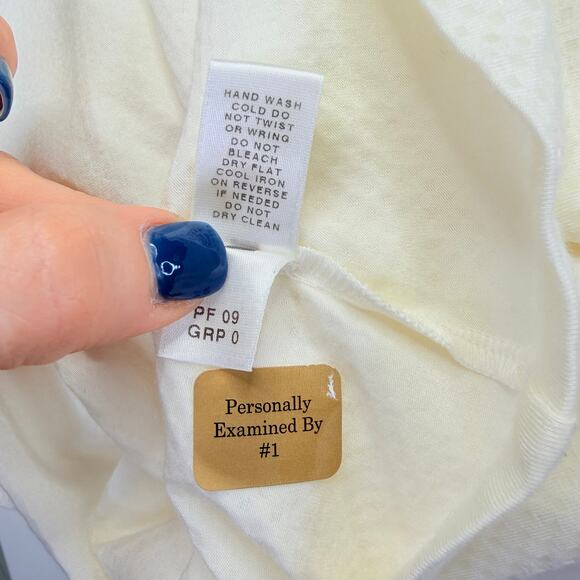 ST. JOHN Caviar Sequin Crew Neck Top Cream Womens M Casual Embellished Shimmer - Picture 7 of 10